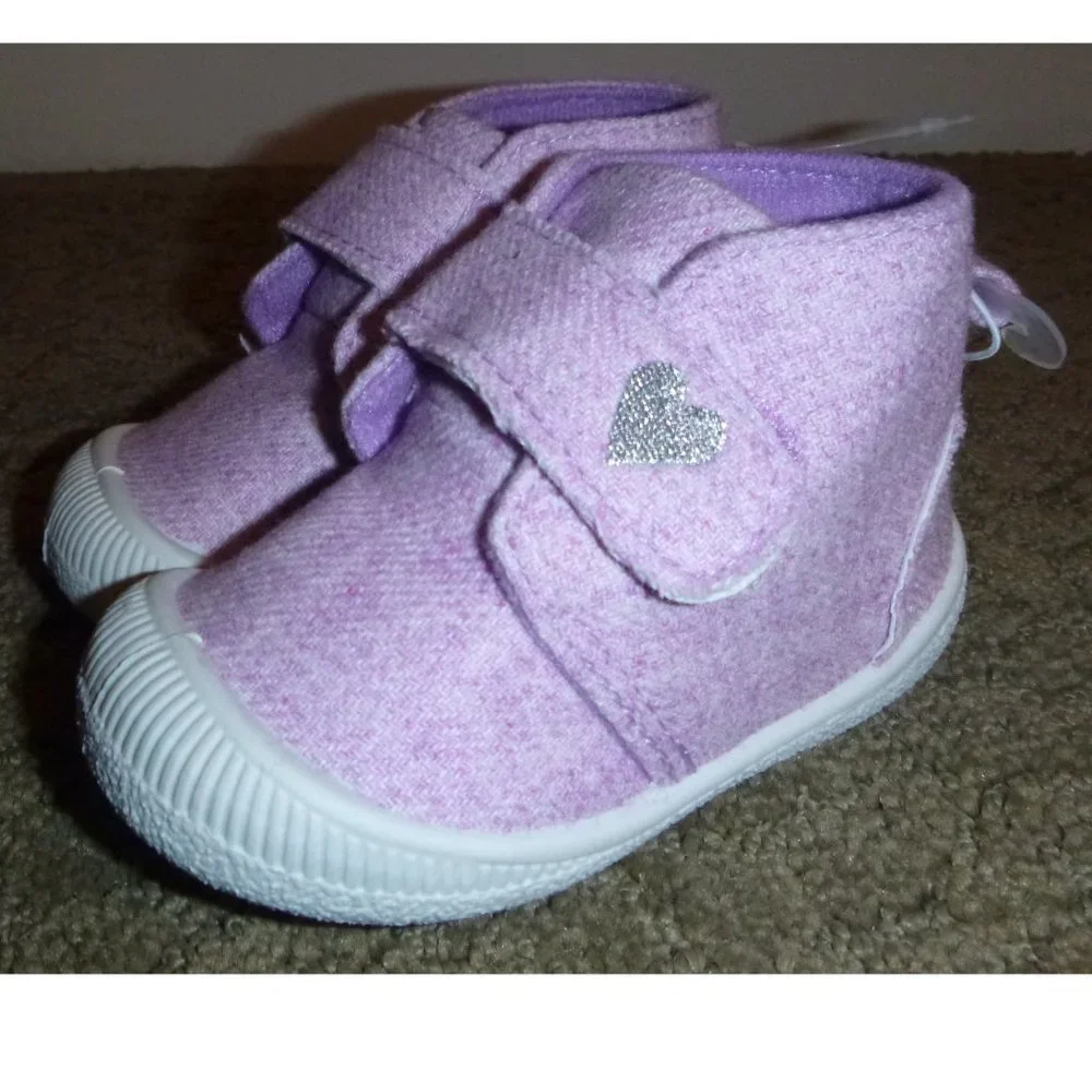 Baby Girls First Steps Walker Woven Shoes Bootie Size 6/9 9/12 months Purple NWT